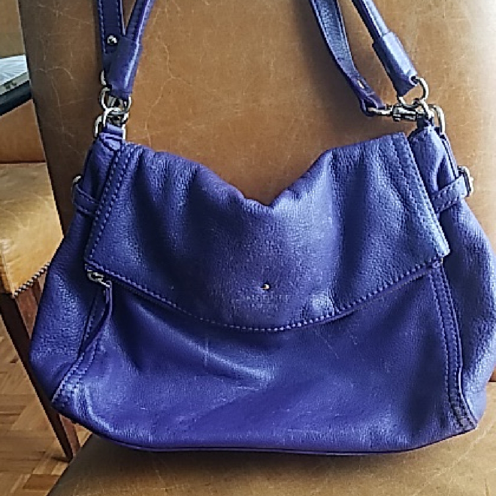 Vintage Kate Spade New York Leather Purple Leather Handbag